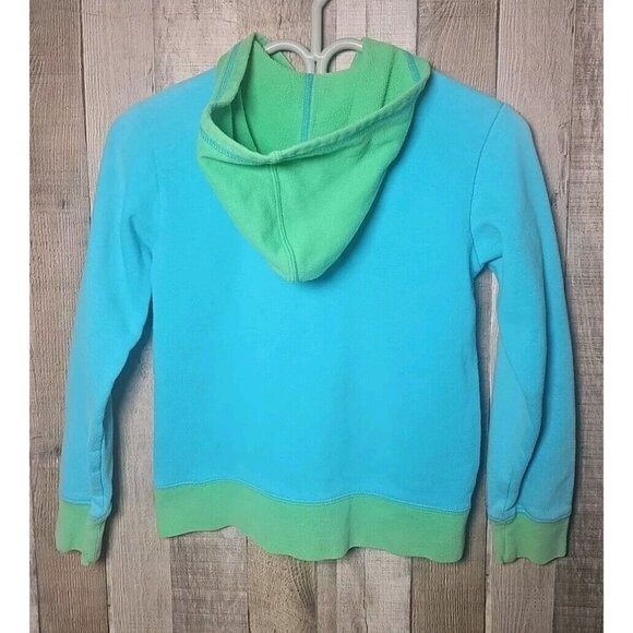 The North Face Youth Size Medium Full Zip Sweatshirt Hoodie Green And Blue - Picture 2 of 6